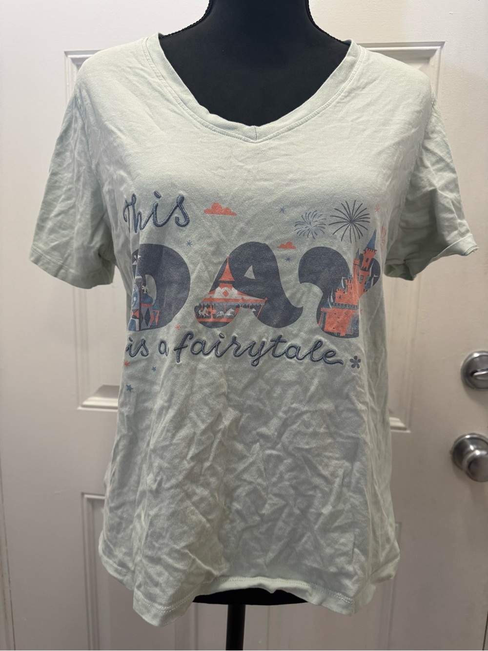 Disney Mint Short Sleeve Tee with Fairytale Print 0523